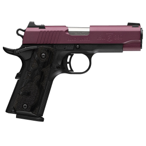 Browning 051995492 1911-380 Black Label Compact Frame 380 ACP 8+1 3.63" Matte Stainless Steel Barrel, Black Cherry Cerakote Serrated Steel Slide, Matte Black Polymer Frame w/Beavertail