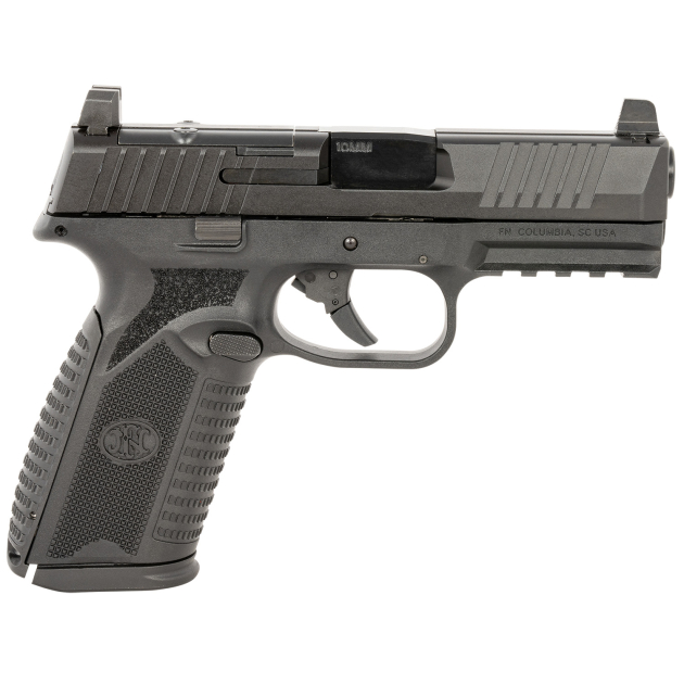 FN 66101381 510 MRD Full Size 10mm Auto 10+1, 4.10" Black Target Crown Steel Barrel, Black PVD Optic Cut/Serrated Steel Slide & Polymer Frame w/Picatinny Rail, Ambidextrous
