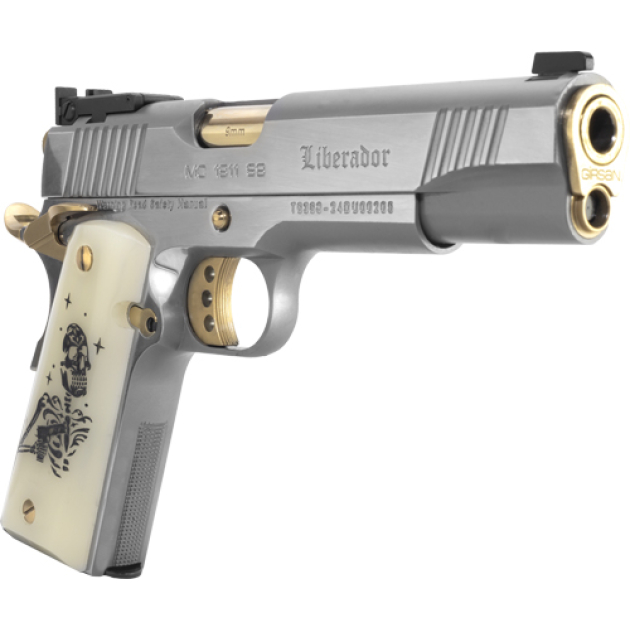 GIRSAN MC1911S LIBERADORE III - 9MM SKELETON CHROME/GOLD 9RD