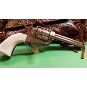 CIMARRON TEXAS RANGERS 45LC - PW FS 4.75" ENGRAVED NICKEL