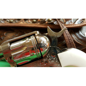 CIMARRON TEXAS RANGERS 45LC - PW FS 4.75" ENGRAVED NICKEL - Image 3