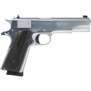 IVER JOHNSON 1911A1 45ACP 5" - FS 8RD CHROME BLACK WOOD GRIP - Image 2