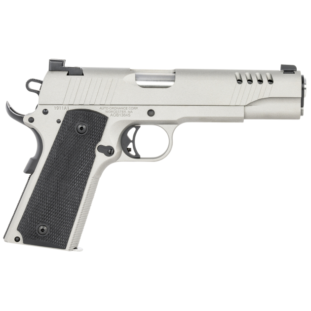 Auto-Ordnance 1911TCAC6 1911 A1  45 ACP 7+1 5" Savage Silver Cerakoate