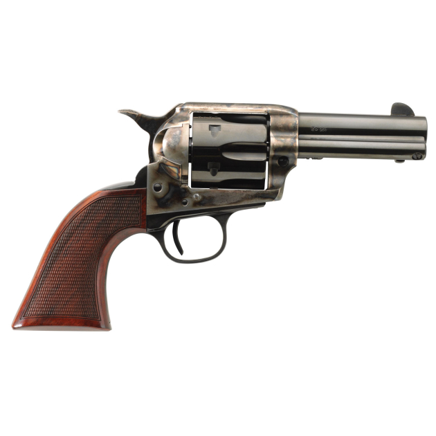 Taylors & Company 556217DE Short Stroke Runnin Iron Deluxe 45 Colt (LC) 6rd 3.50" Blued Cylinder & Barrel Color Case Hardened Steel Frame Checkered Walnut Grip (Taylor Tuned)
