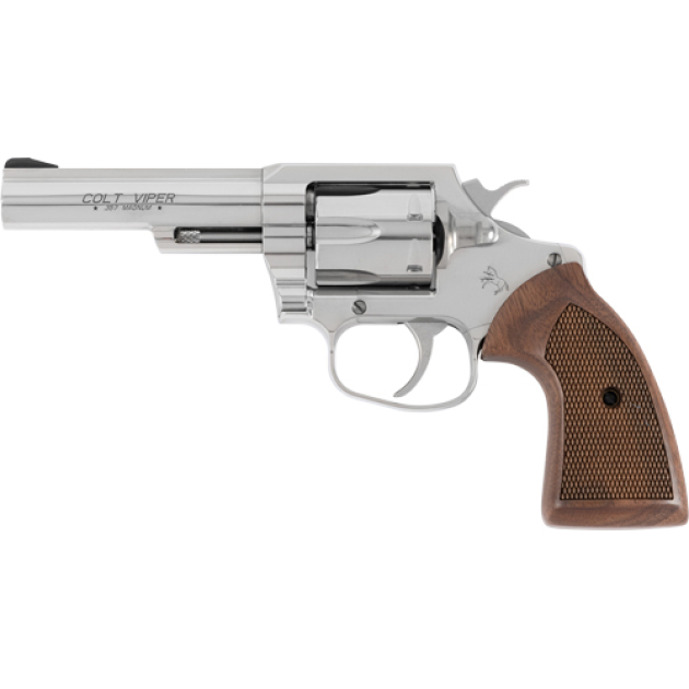 COLT VIPER 357MAG 4.25"    SS - /WALNUT GRIPS