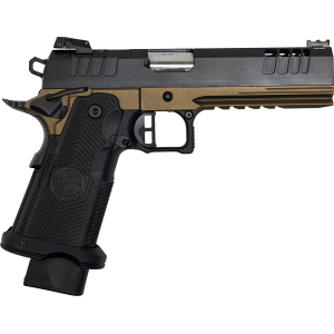 Great Lakes Firearms GL1911DS9FSSBRZ 1911 DS Synergy 9mm Luger 20+1 5" Optic Cut/Serrated Cerakote Black Molded Grip Bronze Frame