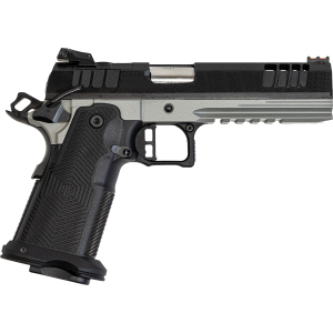 Great Lakes Firearms GL1911DS9FSSSRK 1911 DS Synergy 9mm Luger 20+1 5" Optic Cut/Serrated Cerakote Black Molded Grip Bull Shark Frame