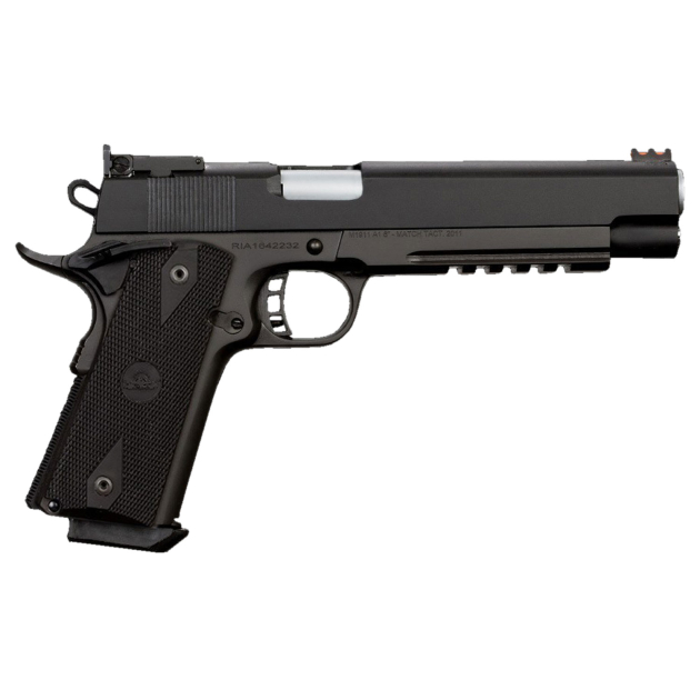Rock Island 52008 Pro Ultra Match 10mm Auto Caliber with 6" Barrel, 8+1 Capacity, Overall Black Parkerized Finish Steel, Picatinny Rail/Beavertail Frame, Serrated Slide & Black Rubber Grip