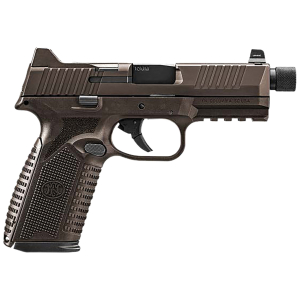 FN 66-101953 510 Tactical 10mm 22+1 4.71" Black Steel Threaded Barrel, Bronze PVD Optic Cut/Serrated Stainless Steel Slide & Polymer Frame w/Picatinny Rail, Interchangeable Backstrap Grip