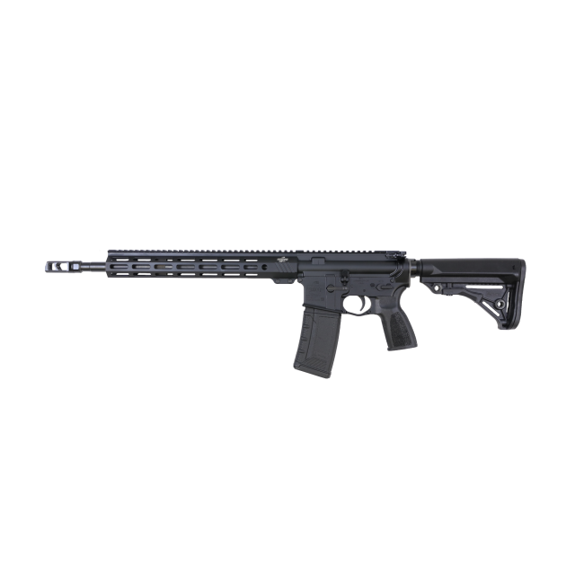 Bushmaster Bravo Zulu AR15 Rifle - Black | 5.56NATO | 16" Barrel | 14" BFI Free Float M-LOK Rail | THRiL Buttstock, Pistol Grip & Mag | Snake Charmer Muzzle Brake | DM2S 2 Stage Trigger