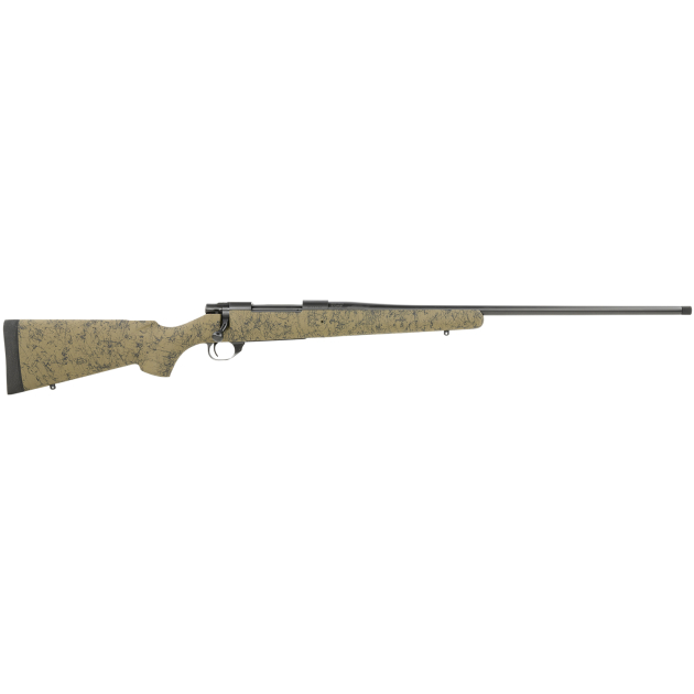 Howa HHS43333 M1500 HS Precision 300 Win Mag 3+1 24" Blued Threaded Barrel/Rec, Green with Black Webbed HS Precision Stock