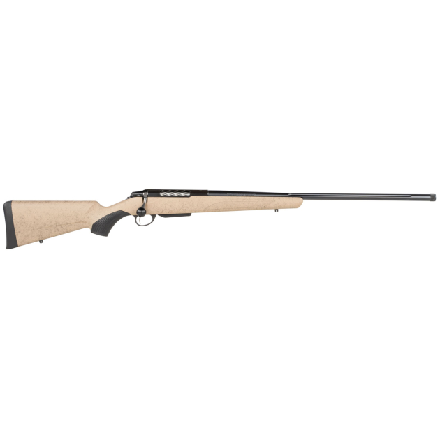 Tikka JRTXRT341 T3x Lite 300 WSM 3+1 24.30" Fluted/Threaded, Black Barrel/Rec, Black Webbed Tan Roughtech Synthetic Stock, Interchangeable Grip, Muzzle Brake