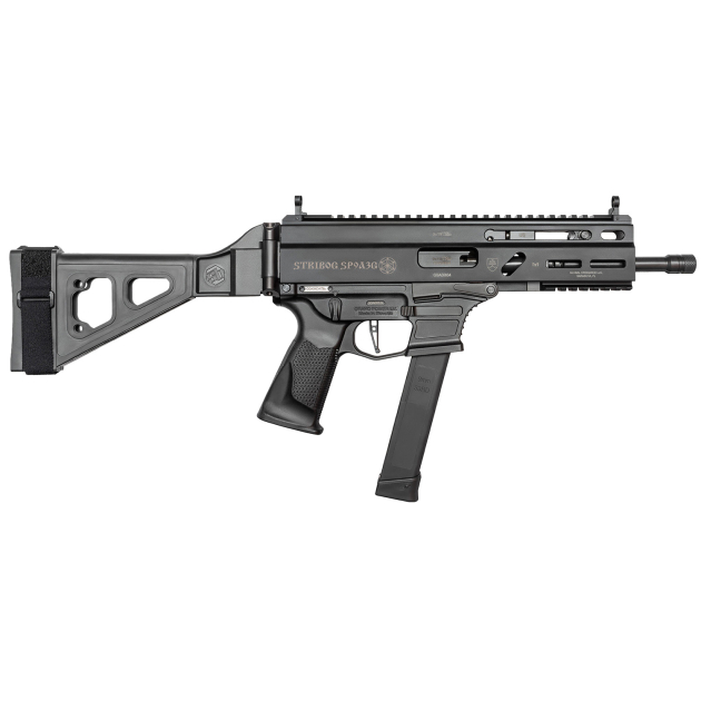 Grand Power 810091152850 Stribog SP9A3G 9mm Luger 8" Black, SB Tactical Brace