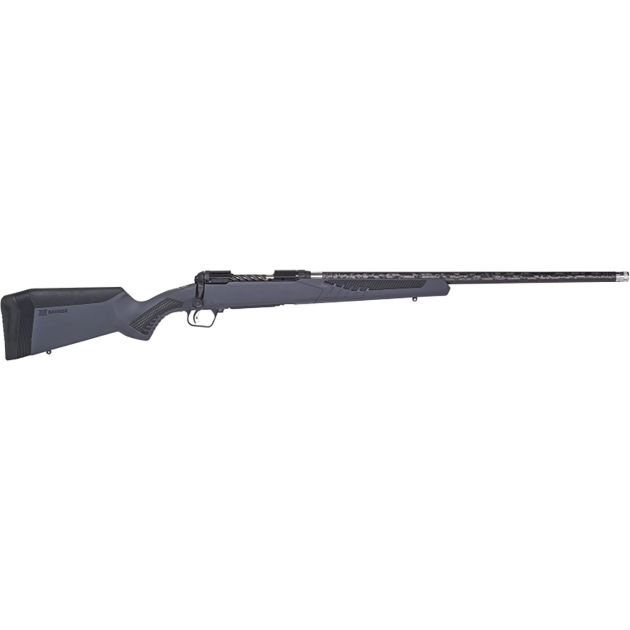 Savage Arms 57583 110 UltraLite Full Size 6.5 PRC 2+1 24" Carbon Fiber Threaded Barrel, Black Melonite Drilled & Tapped Stainless Steel Receiver, Adj AccuStock Gray Synthetic Stock, Right Hand