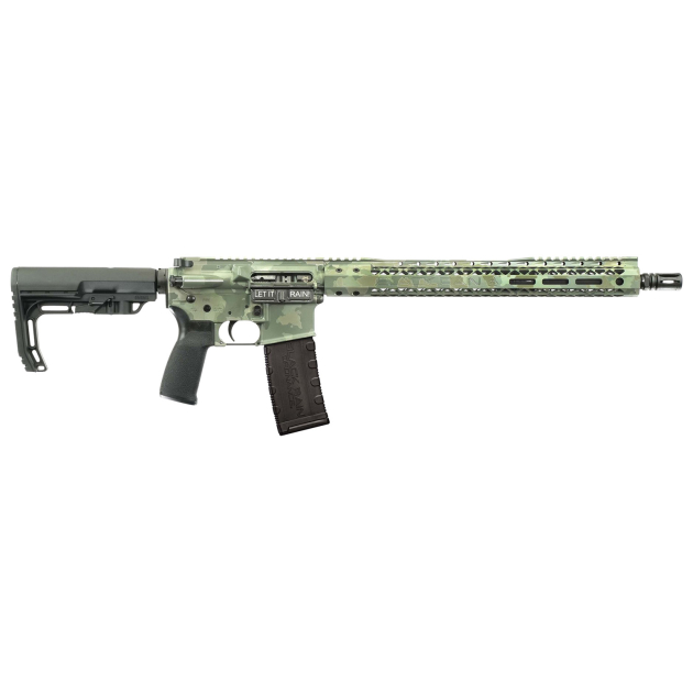 Black Rain Ordnance Spec15 5.56x45mm NATO 16" 30+1, Jungle Camo Cerakote, Black MFT Minimalist Stock & Grip