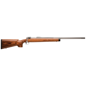 Savage Arms 01269 12 BVSS 223 Rem Caliber with 4+1 Capacity, 26" Barrel, Matte Stainless Metal Finish & Natural Brown Laminate Stock Right Hand (Full Size)