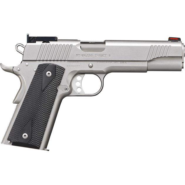 Kimber Mfg.,inc 3200107CA Stainless Target II (CA) 10mm 8+1 5" Satin Silver Front Serrations Stainless Steel Slide Black Synthetic Double-Diamond Checkering Grip