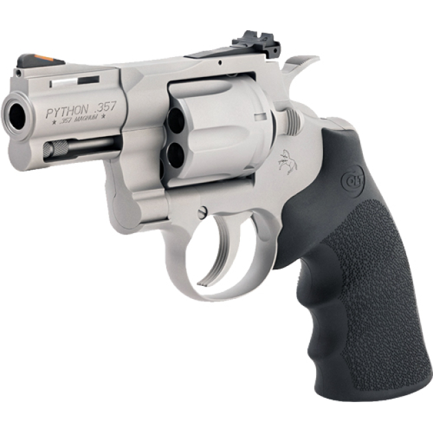 COLT PYTHON 357MAG 3" SS BEAD - BLASTED ADJ SIGHT HOGUE GRIPS