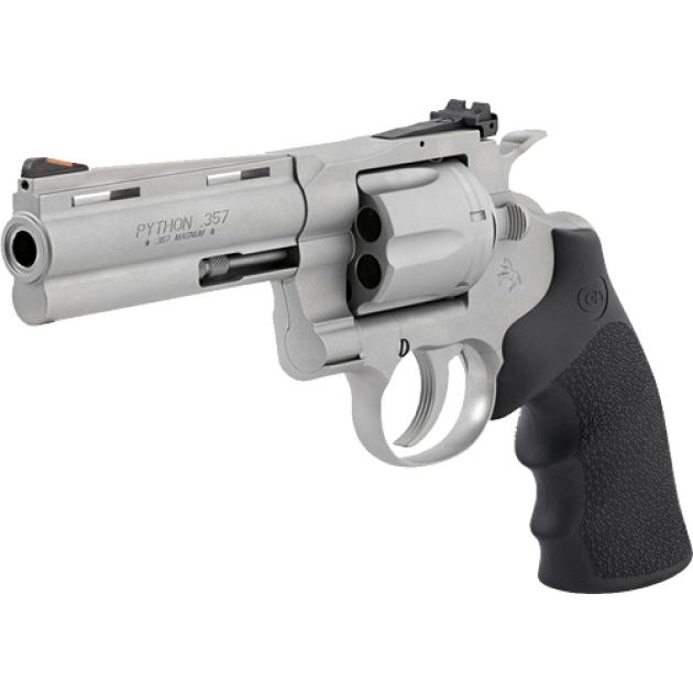 COLT PYTHON 357MAG 4.25" SS - BEAD BLASTED ADJ SIGHT HOGUE