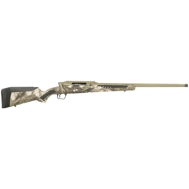 Savage Arms 58023 Impulse Big Game 243 Win 4+1 22" Threaded, Hazel Green Barrel/Rec, Woodland Camo AccuStock with AccuFit, Includes Detachable Box Mag