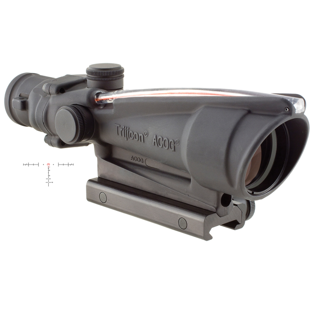 Trijicon 100153 ACOG Black Hardcoat Anodized 3.5x35mm Illuminated Red Horseshoe .223/5.56 BDC Reticle