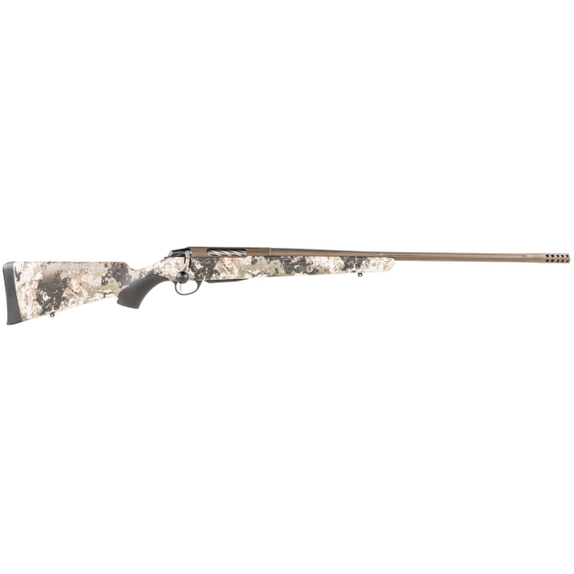 Tikka JRTXVW382 T3x Lite 6.5 Creedmoor 3+1 24.30" Fluted/Threaded, Midnight Bronze Cerakote Barrel/Rec, Veil Wideland Synthetic Stock, Interchangeable Grip, Muzzle Brake