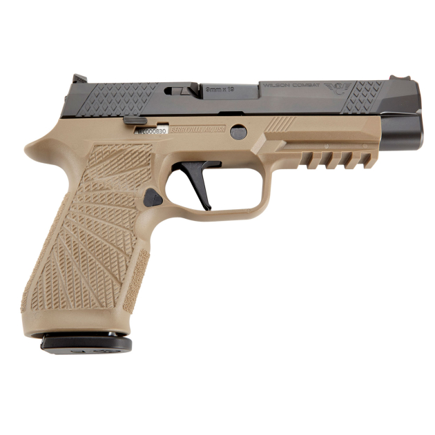 Wilson Combat SIGWCP320F9TATC P320 9mm Luger 4.70" 17+1 Tan Black DLC Steel Tan Polymer Grip Action Tune with Curved Trigger