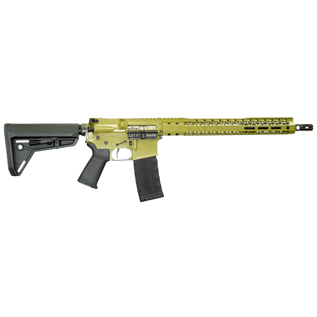 Black Rain Ordnance BROSSPBG Spec 15+ SSP 5.56x45mm NATO 30+1 16", Bazooka Green, 15" Slim M-LOK, Magpul Grip/Carbine Stock