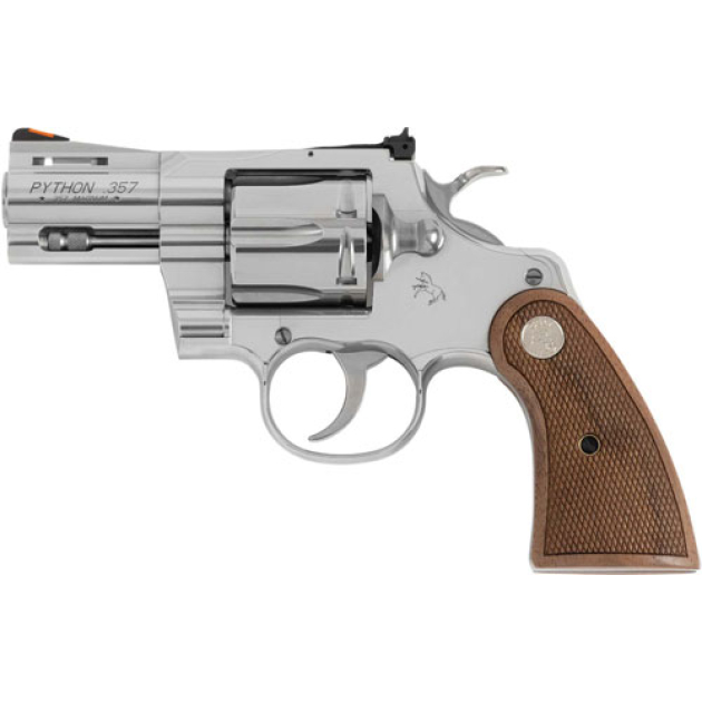 COLT PYTHON 357MAG 2.5" SS - ADJ SIGHT WALNUT MEDALLION GRP