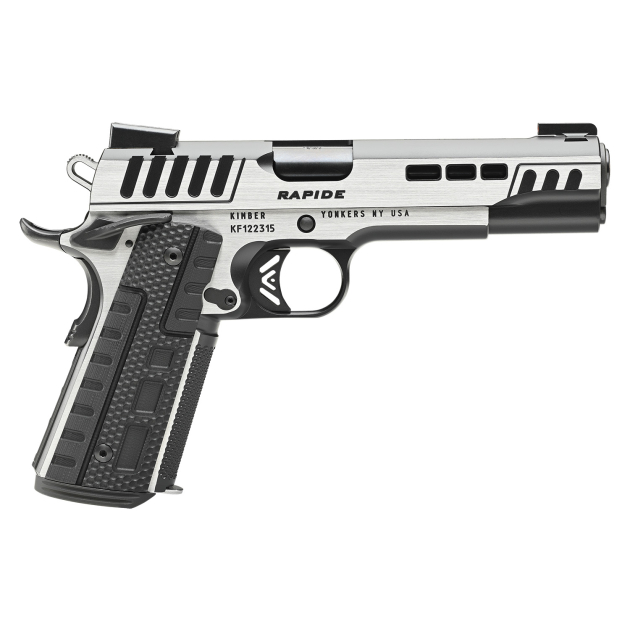 Kimber Mfg.,inc 3000425 Rapide Scorpius 45ACP 8+1 5" Black KimPro II w/ Brush Polished Flats Stainless Steel Slide G10 Grip
