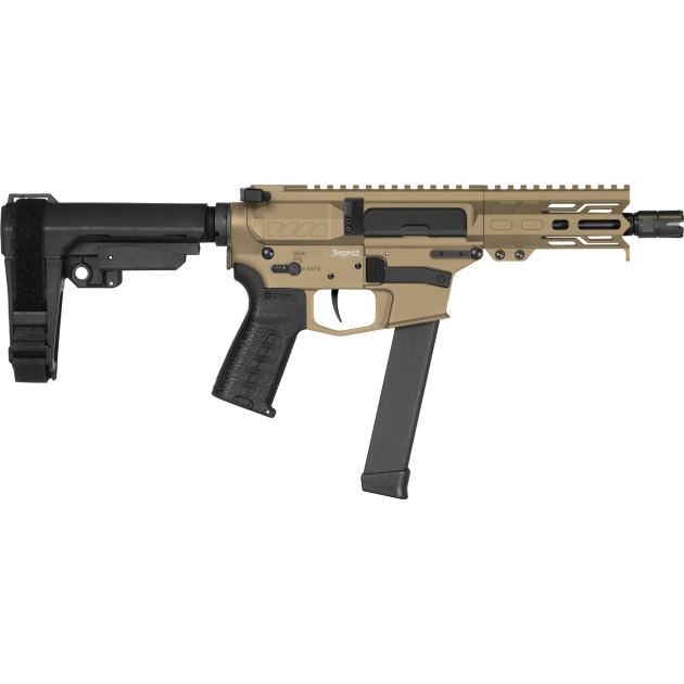 CMMG Banshee MkGs Pistol - FDE | 9mm | 5" Barrel | 4" M-LOK Handguard | SBA3 Arm Brace