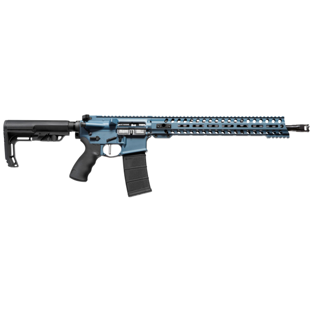 Patriot Ordnance Factory 01580 Wonder 5.56x45mm NATO 16.50" 30+1 Blue Titanium Cerakote 6 Position MFT Minimalist Stock