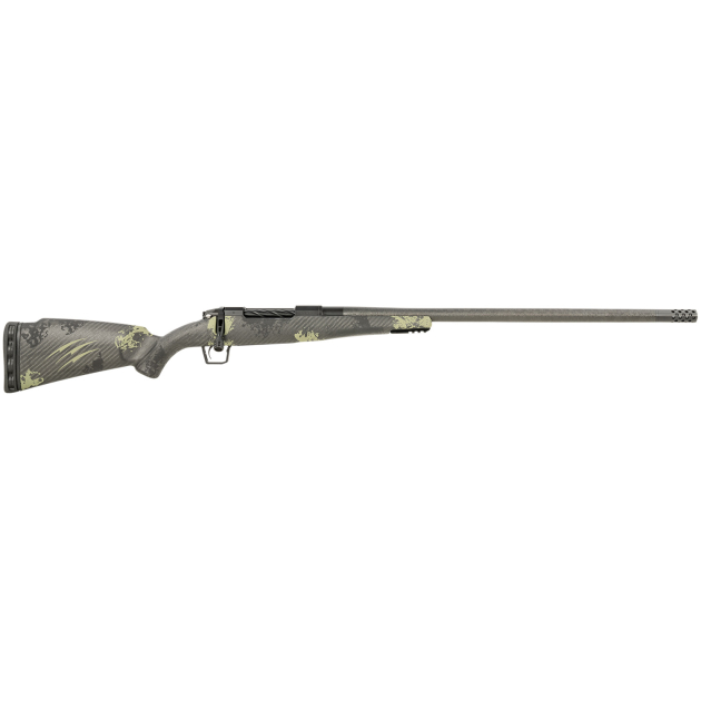 Fierce Firearms ROG300WIN24BF Carbon Rogue Full Size 300 Win 3+1 24" Carbon Fiber Hand Lapped/Match Grade Threaded Barrel, Black Cerakote Steel Receiver, Forest Camo Fierce Rogue Carbon Fiber Stock