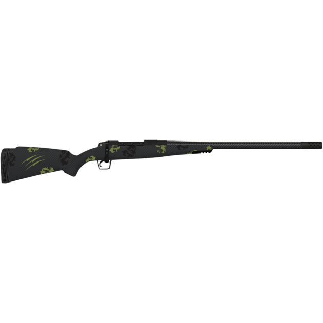Fierce Firearms ROG300PRC24BF Carbon Rogue Full Size 300 PRC 3+1 24" Carbon Fiber Hand Lapped/Match Grade Threaded Barrel, Black Cerakote Steel Receiver, Forest Camo Fierce Rogue Carbon Fiber Stock