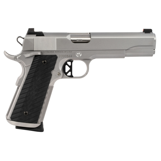 Dan Wesson 01824 Valor 45 ACP 8+1 5" Stainless Steel Barrel, Bead Blasted Serrated Stainless Steel Slide & Frame w/Beavertail & Picatinny Rail, Black G10 Grip, Ambidextrous