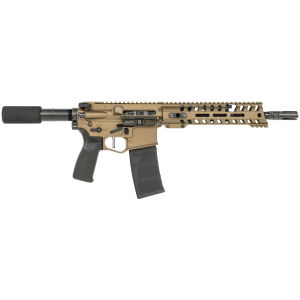 Patriot Ordnance Factory 01797 Renegade + Direct Impingement 300 Blackout 30+1 10.50" Black Nitride Aluminum Barrel, 9" M-LOK Handguards, Burnt Bronze Aluminum Buffer Tube, Black Polymer Grips