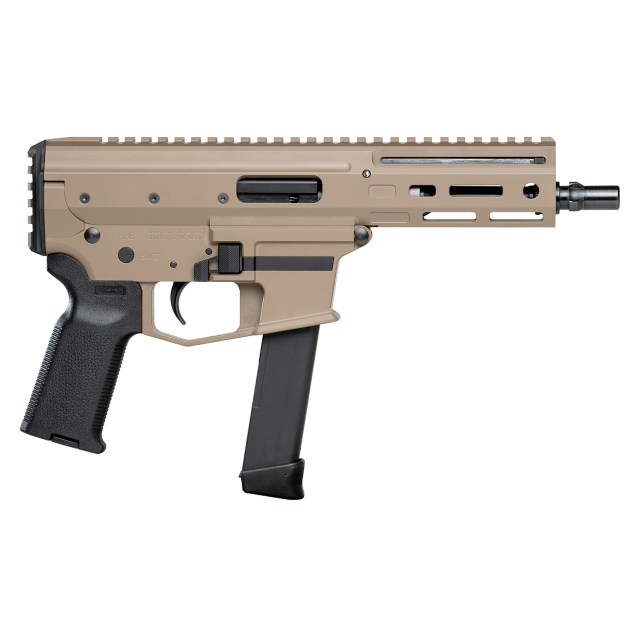 Angstadt Arms AAMDP09PF6 MDP-9  9mm Luger 27+1 5.85" Black Melonite Threaded Barrel, M-LOK Free-Float Handguards, Flat Dark Earth Cerakote Aluminum Picatinny Rail Receiver, Black Polymer Grips