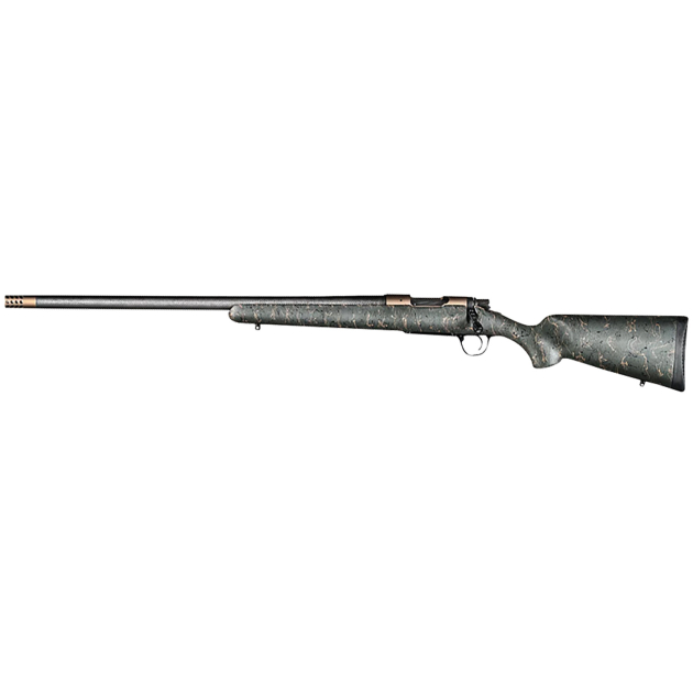 Christensen Arms 8010603800 Ridgeline  7mm-08 Rem 4+1 24" Carbon Fiber/Threaded Barrel, Burnt Bronze Cerakote, Green with Black/Tan Webbing Stock, Left Hand
