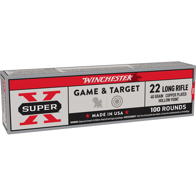 Winchester Ammo X22LRPP1 Super X 22LR 40gr Power Point Copper Plated 100 Per Box/20 Case
