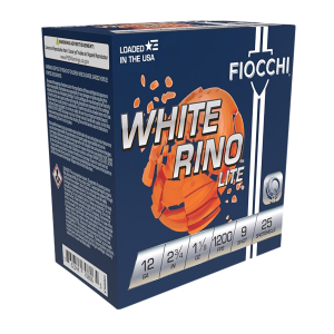 Fiocchi 12WRNL9 Exacta Target White Rino Lite 12Gauge 2.75" 1 1/8oz 9Shot 25 Per Box/10 Case
