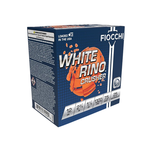 Fiocchi 12WRCRS7 Exacta Target White Rino Crusher 12Gauge 2.75" 1 1/8oz 7.5Shot 25 Per Box/10 Case