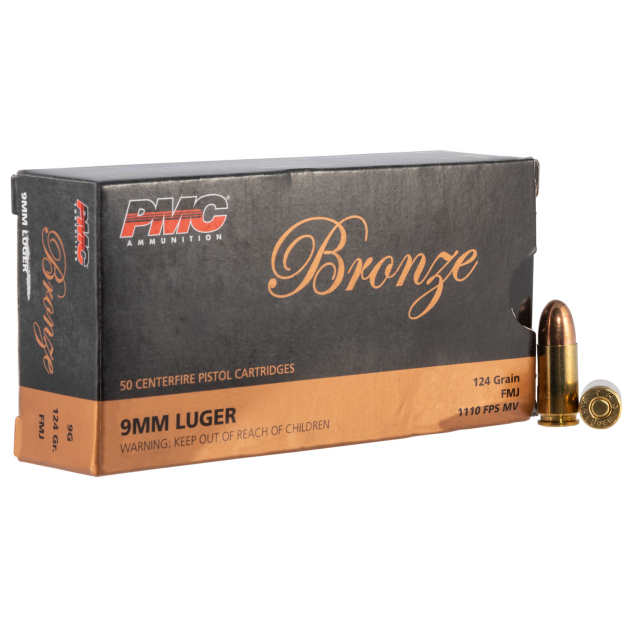 PMC 9G Bronze 9mmLuger 124gr Full Metal Jacket 50 Per Box/20 Case