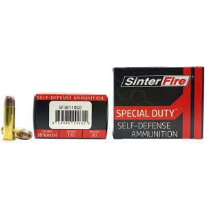 SinterFire Inc SF38110SD Special Duty (SD) 38Special 110gr Lead Free Frangible Hollow Point 20 Per Box/10 Case