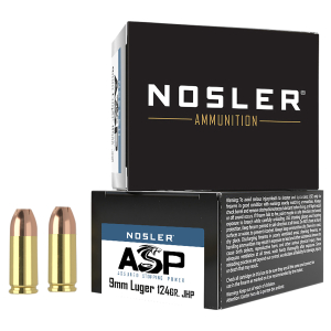 Nosler 51286 Assured Stopping Power Handgun 9mmLuger 124gr Jacketed Hollow Point 20 Per Box/20 Case