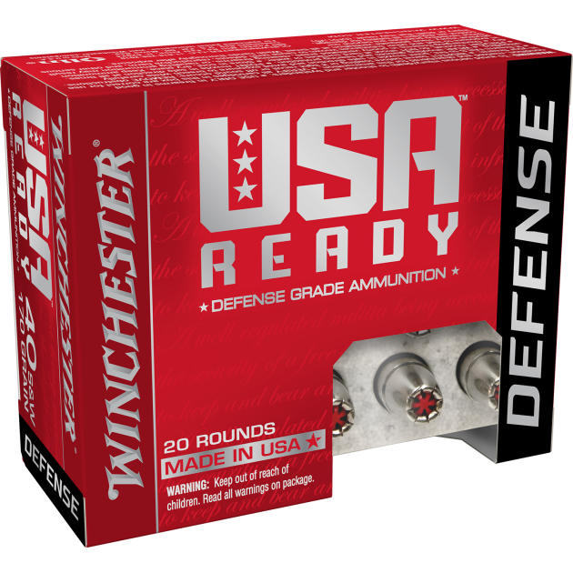 Winchester Ammo RED40HP USA Ready 40S&W 170gr Hex Vent Hollow Point 20 Per Box/10 Case