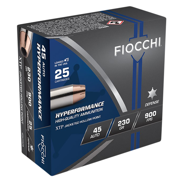 Fiocchi 45XTP25 Hyperformance 45ACP 230gr Hornady XTP Hollow Point 25 Per Box/20 Case