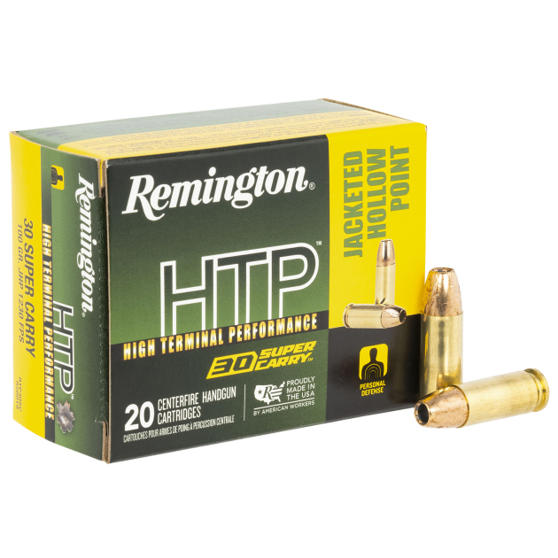 Remington Ammunition R20019 HTP 30SuperCarry 100gr Jacketed Hollow Point 20 Per Box/10 Case
