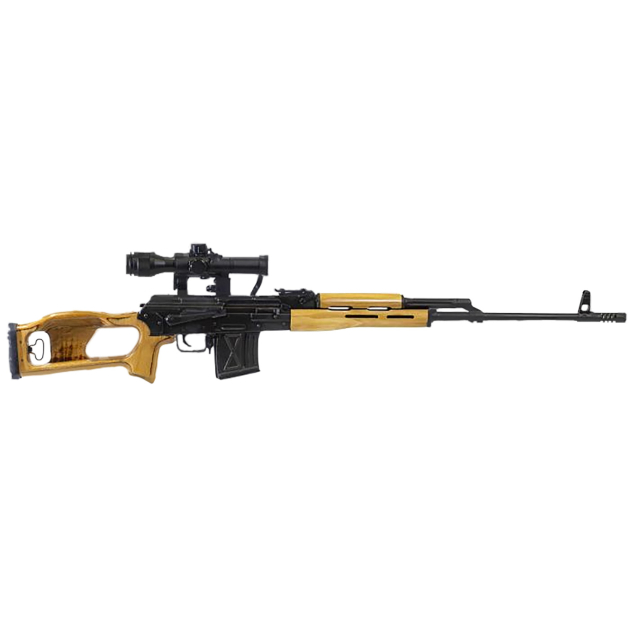 Century Arms RI035VN PSL w/Optic 7.62x54mmR 10+1 24.50" Black Steel Barrel & Receiver, Black Wood Skeletonized Stock