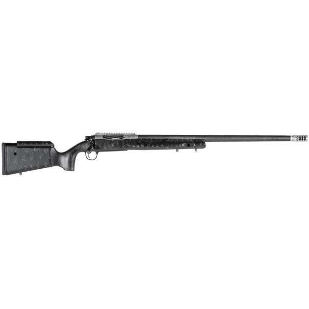 Christensen Arms CA10266875361 ELR 28 Nosler 3+1 26" Target Profile Carbon Fiber Barrel, Black Nitride Finish, Black with Gray Webbing Stock