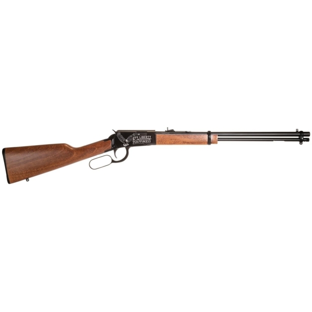 Rossi Rio Bravo Lever Action Rifle - Black | .22 LR | 18" Barrel | 15rd | Hardwood Stock & Forend | Eagle Engraving